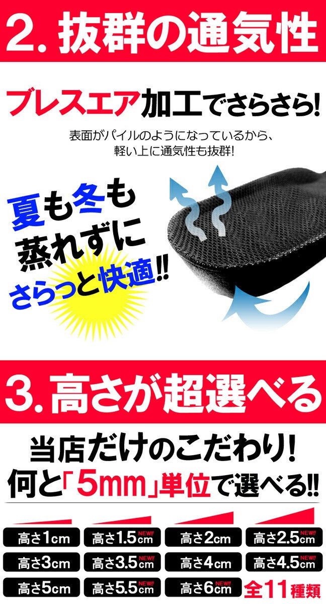 Qoo10 当店だけ Neoインソール 超軽量37g 衝撃吸収 1cm 2cm 3cm 4cm 5cm 6cm 身長アップ 身長up シークレット クッション 中敷き シークレットインソール シークレットシューズ