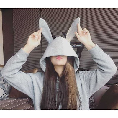 Qoo10 当日翌日発送韓国オルチャンうさぎ耳パーカ レディース服