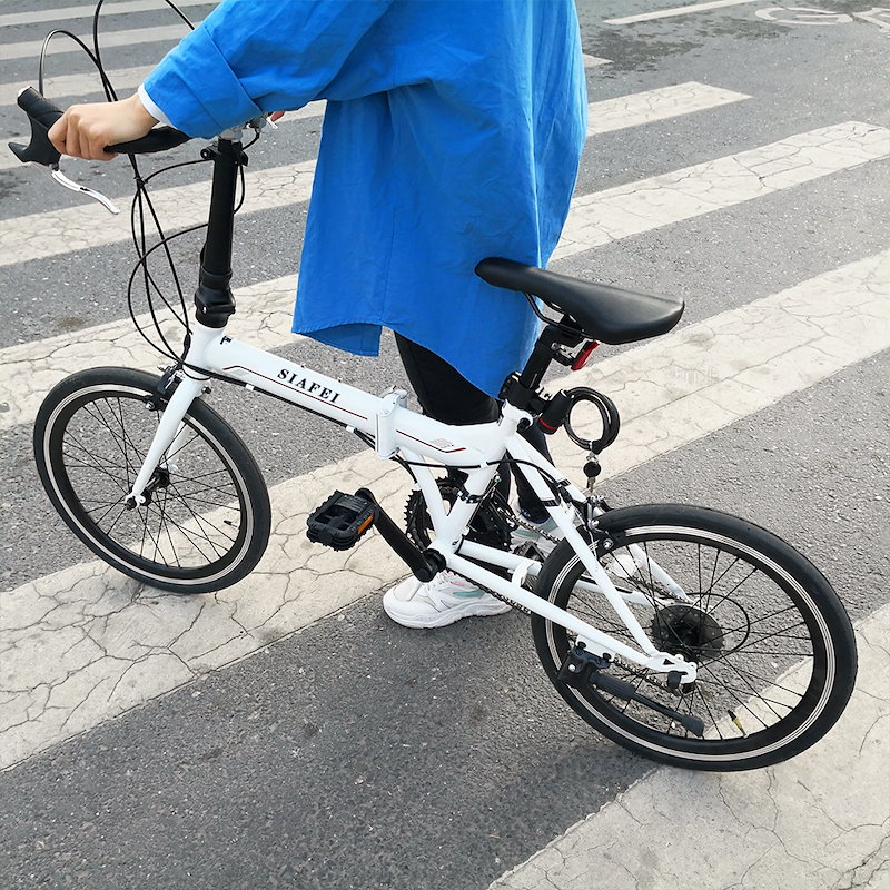 Qoo10 折りたたみ自転車 インチ ミニベロ 軽量 14段変速 折畳み ドロップハンドル ロードバイク ライト カギ 通勤や街乗りに最適 通勤 通学 小径車