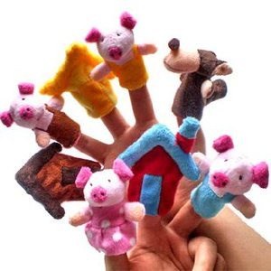 Qoo10 指人形 3匹のこぶた オオカミ 8点セッ おもちゃ 知育