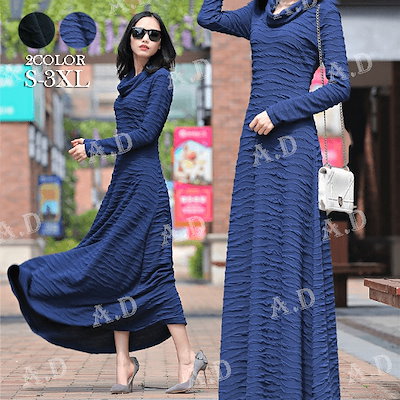 Qoo10 シンプル優雅な ワンピース 着痩せ レディース服