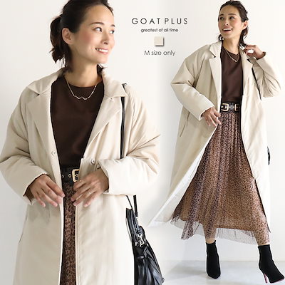 Qoo10 新作 中綿 チェスター コート ベー レディース服