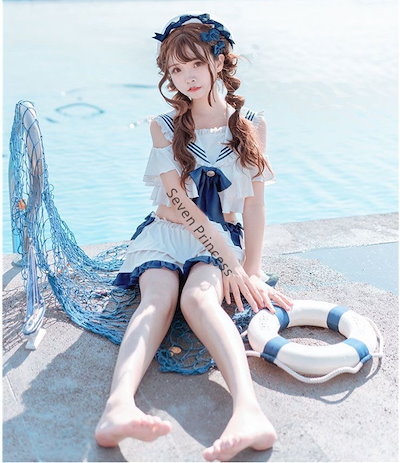 Qoo10 新入荷夏セーラ服水着夢かわいいゆめ萌コス レディース服