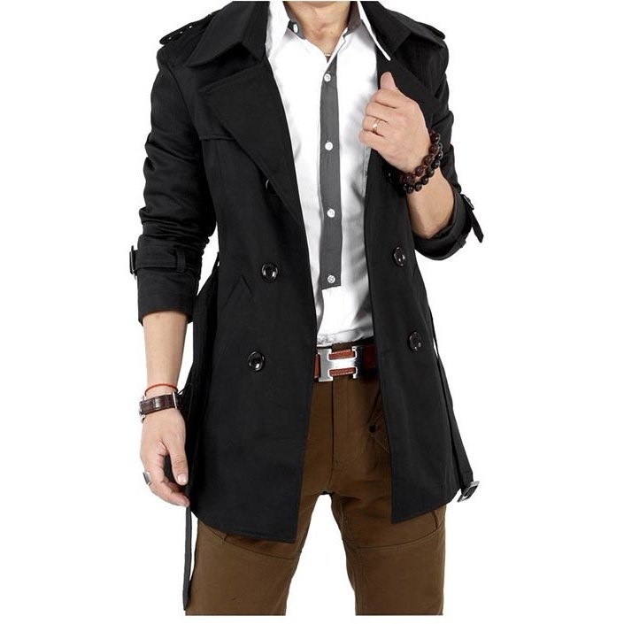 Qoo10 春コート メンズ スプリングコート トレンチコート ミドル丈 無地 長袖 大きいサイズ オシャレ アウター 春 夏 秋 19春新作