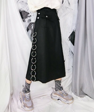 Qoo10 春夏クールなダーク系パンクファッション黒 レディース服