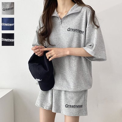 Qoo10 春夏半袖 綿セットアップ ルームウェア レディース服