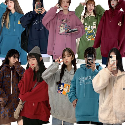 Qoo10 パーカー 韓国ファッション トップス レディース服