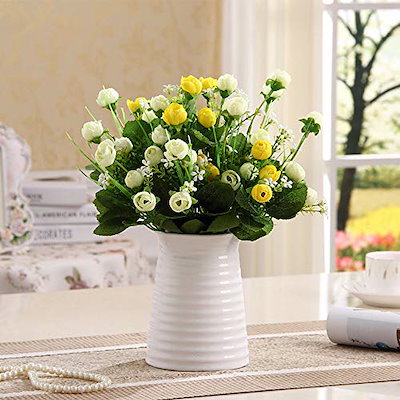 Qoo10 最安値 花瓶白 フラワーベース 陶器花 家具 インテリア