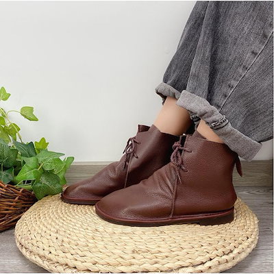 みから 本革シンプルプレーンショートブーツ シューズ 本革 オリジナル