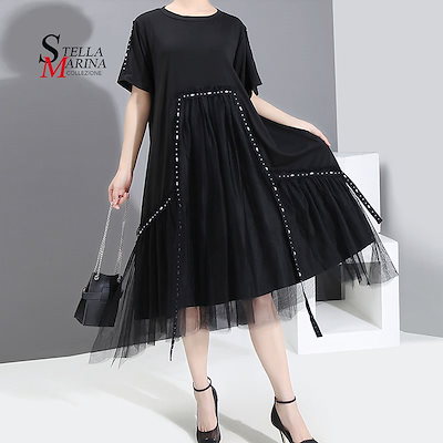 Qoo10 6057 欧米風レースバイカラーワンピースシルエッ レディース服