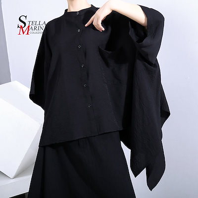 Qoo10 6290 欧米風贅沢落ち感の変形シャツ モード系 レディース服