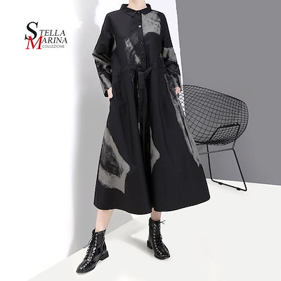 Qoo10 5458 欧米風長袖コートワンピース アウター ア レディース服