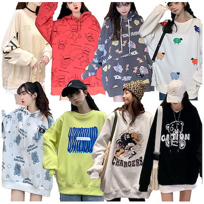 Qoo10 可愛 長袖ｔシャツ パーカー レディース服