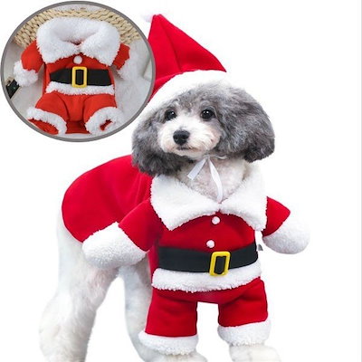 Qoo10 犬服サンタ ローブ クリスマス サンタ ペット