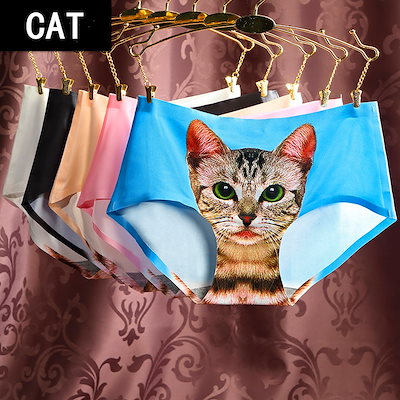 Qoo10 猫の3dパンティー猫の頭の漫画ミッドウエ 下着 レッグウェア