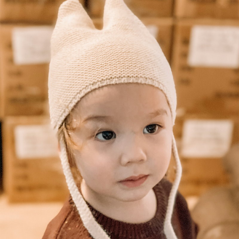Qoo10] 猫耳 帽子 ニット帽 ベビー 赤ちゃん