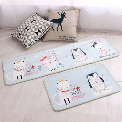 Qoo10 玄関マット 北欧風 猫柄 洗える バスマ キッチン用品