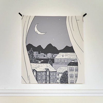 レビューを書けば送料当店負担 インテリア 装飾 窓イラストファブリックポスター4type 韓国インテリア Www Sjemenarna Net