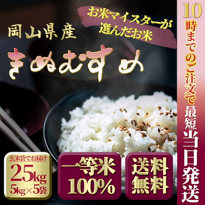 Qoo10 米 令和2年 新米 岡山県産きぬむすめ 米 雑穀