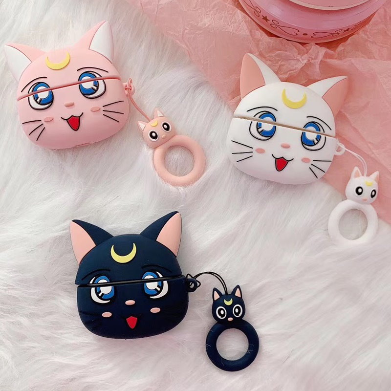 Qoo10 美少女戦士セーラームーン ルナ アルテミス かわいい猫 Airpods1 2 ケース 収納 ケースエアーポッズ ケース イヤホンケース収納バッグ 保護 防塵 落下防止 Airpods Proケース