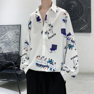 Qoo10 花柄シャツ メンズ長袖シャツ カジュアル メンズファッション