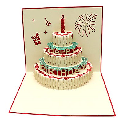 Qoo10 誕生日ケーキ 3dポップアップカード 文具