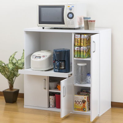 Qoo10 調理家電を省スペースですっきり収納できる 家具 インテリア