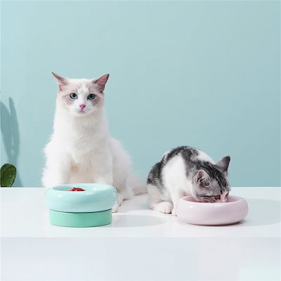 Qoo10 送料無料 ペット ボウル 猫食器 陶器 ペット