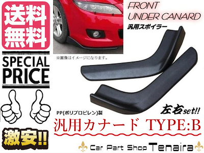 Qoo10 送料無料 汎用pp製カナード B 艶消し カー用品