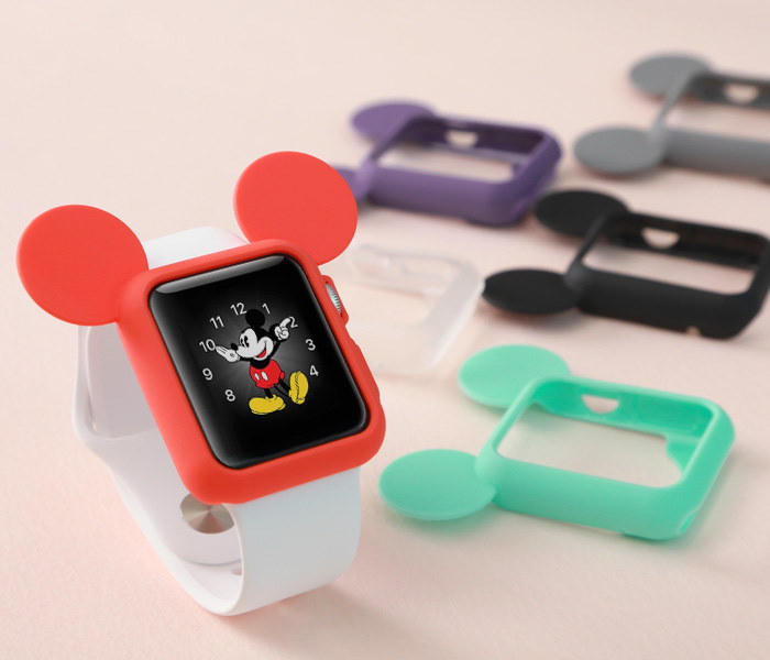 Qoo10 送料無料 Apple Watch ディズニー アップルウォッチシリコンケース ペアアイテムでお勧め かわいいシリコンケース 6カラー ２サイズ カップル ペア Iface