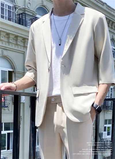 Qoo10 通勤する カジュアル 夏 コート スーツ メンズファッション