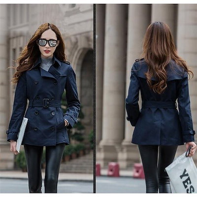 Qoo10 通勤 春 トレンチコート ジャケット 着 レディース服