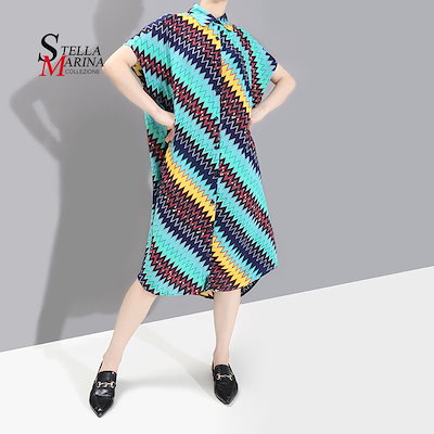 Qoo10 6336 配色デザイン ワンピース ゆったり 羽織 レディース服