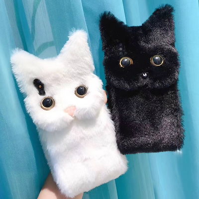 Qoo10 韓国かわいいぬいぐるみ猫リストバンド携帯 スマホケース