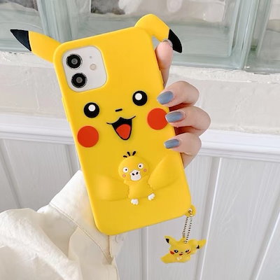 Qoo10 韓国ピカチュウシリコン三次元カップルかわ スマホケース 保護フィルム