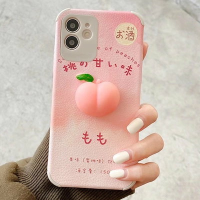 Qoo10 韓国ピーチ三次元かわいい携帯ケースiph スマホケース