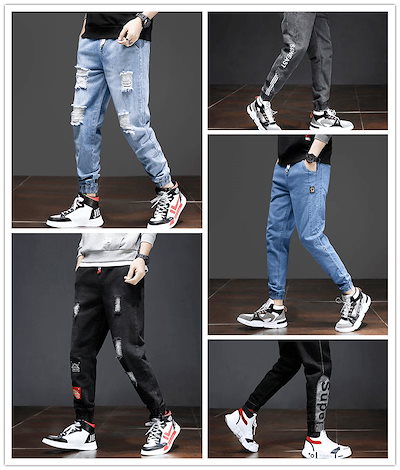 Qoo10 韓国ファッションダメージスキニージーンズ メンズファッション