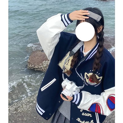 Qoo10 韓国ファッション オーバー 野球服 カー レディース服