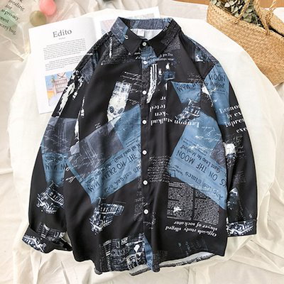 Qoo10 韓国ファッション ブルー 長袖シャツ レディース服