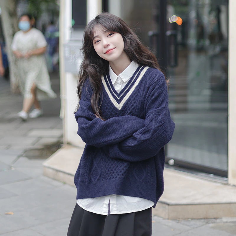 Qoo10 韓国ファッション Jk制服カーディガン