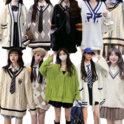 Qoo10 韓国ファッション Jk制服カーディガン