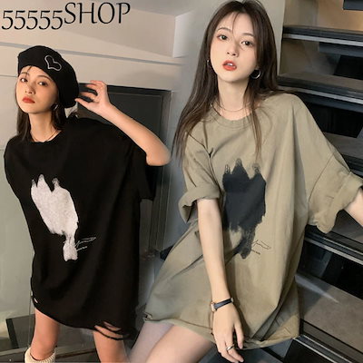 22人気新作 トップス 韓国ファッションtシャツ夏服レディース破れたゆったりトップス着痩せ原宿系tシャツ Sjemenarna Net