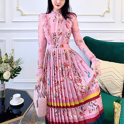 Qoo10 韓国ファッション22春花柄 ワンピー レディース服