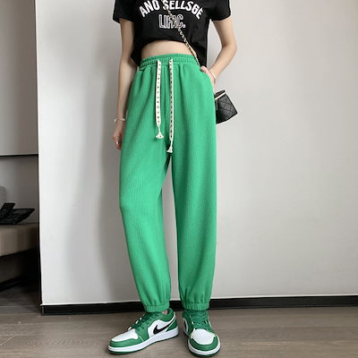 Qoo10 韓国レディーススウェットパンツロング丈黒 レディース服