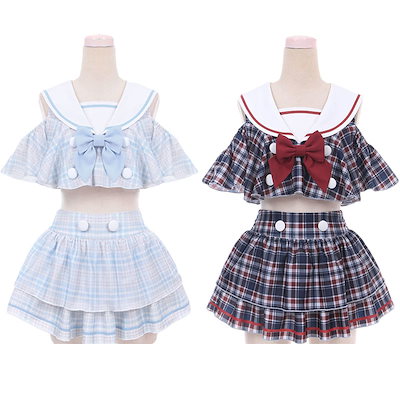 Qoo10 韓国版セーラー服水着ゆめかわいいロリータ レディース服