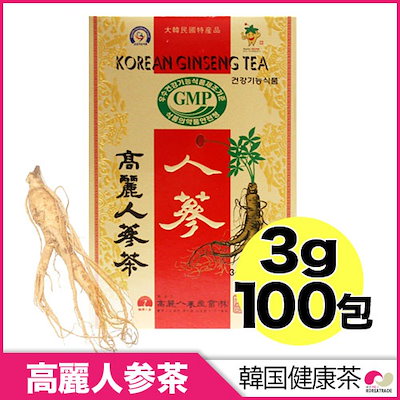 Qoo10 韓国飲料 高麗人参茶 木箱 100包 食品