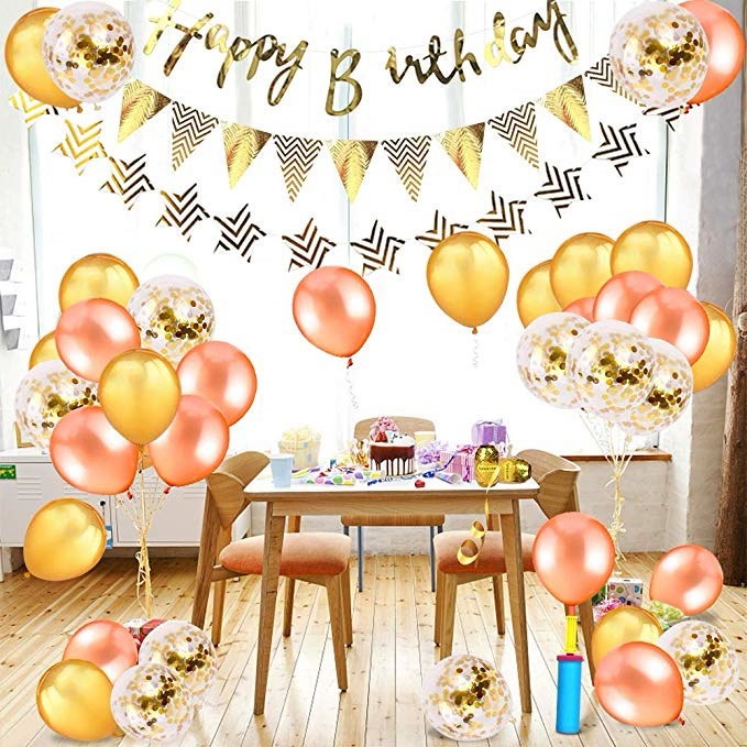 Qoo10 風船 誕生日 Happy Birthday 飾り付け セット 風船 ウェディング バルーン セット 宴会の背景装飾