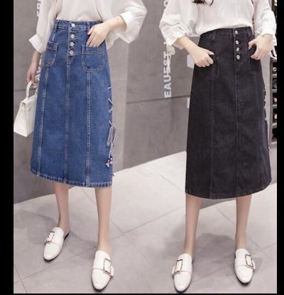 Qoo10 スカート韓国ファッションデニム レディース服