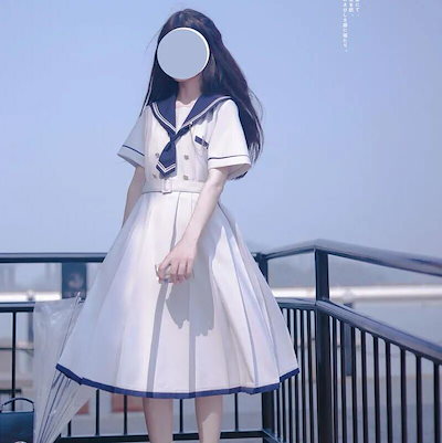 高い素材 ワンピース ドレス 高校生春服夏服可愛い上品エレガント日常パーティードレス通勤ゆったりカジュアルレディースギフト学生清純jkユニフォームカレッジスタイル甘いセーラードレス1l16 Sjemenarna Net