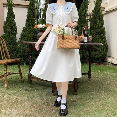 人気商品 ワンピース ドレス 高校生春服夏服可愛い上品エレガント日常パーティードレス通勤ゆったりカジュアルレディースギフト学生清純カレッジスタイル甘いドールネックワンピース1l36 Www Sjemenarna Net